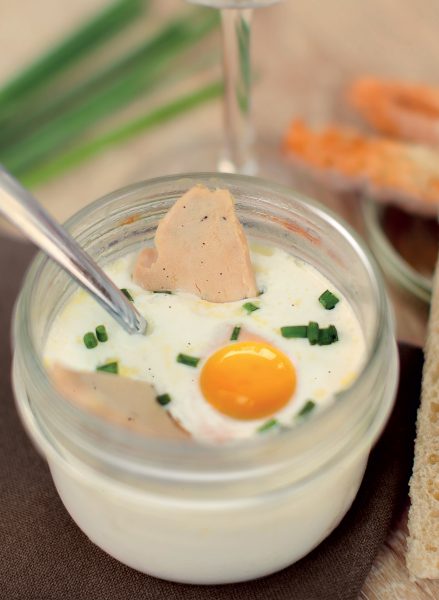Oeuf cocotte bio fermier au foie gras