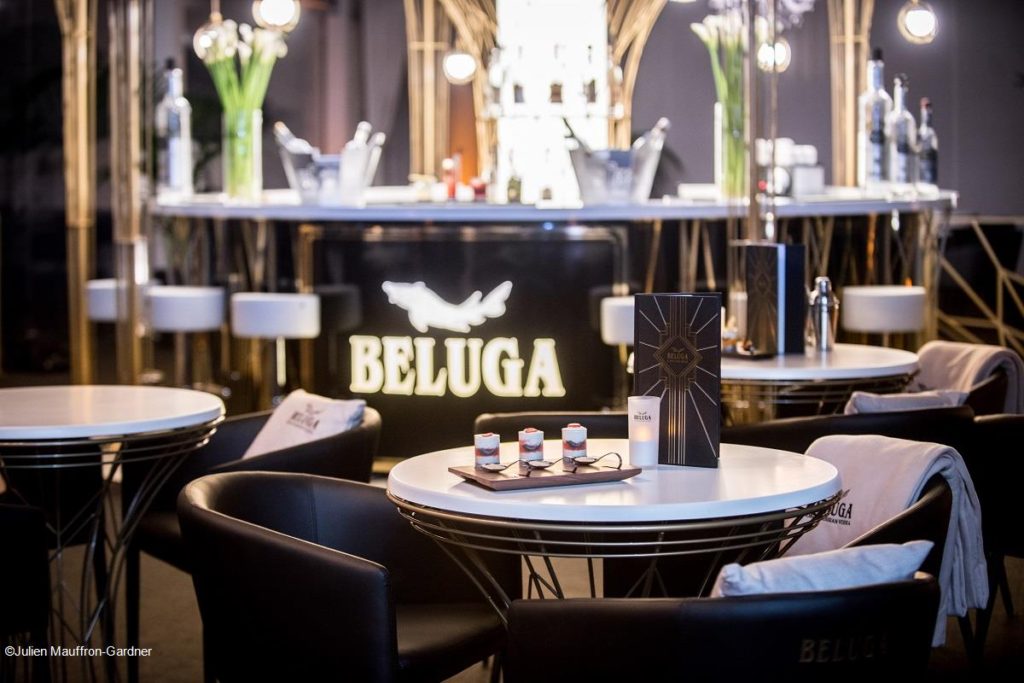 Vodka Beluga Trianon Palace Versailles table buffet